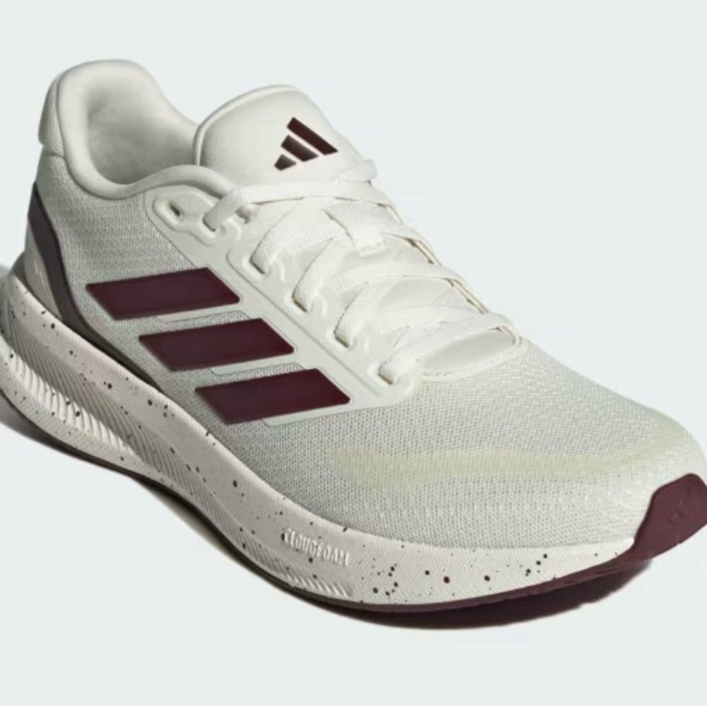 Adidas Women's RUNFALCON 5 RUNNING SHOE Size 7 White and Burgundy Sneakers